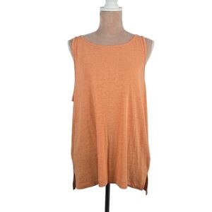 Madewell Modern Linen Tank Top Faded Sunset Orange Size XL